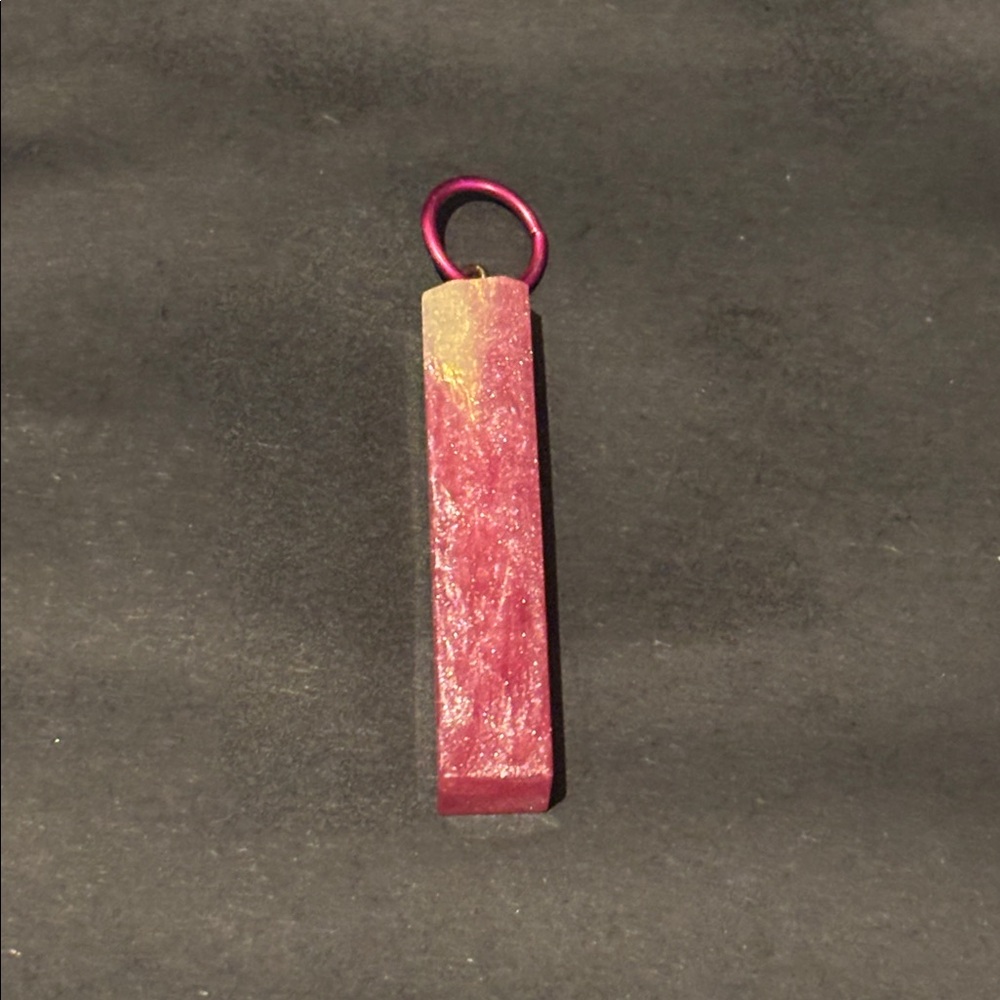 Pink Rectangular Pendant (handmade) - Picture 4 of 4